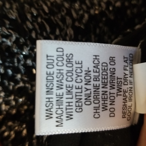 APT9 Black/Silver Sequined Sweater w/ Attached Sheer Black Under Cami;PS - Picture 7 of 7